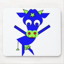 Margaret - Blue Cow Mouse Mat