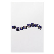 Margaret toy blocks in blue stationery
