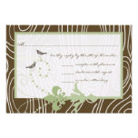 Margarita Green Brown Wood Grain Bird Response Personalized Invite