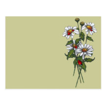 Margaritas y mariquitas: Arte, naturaleza Postales