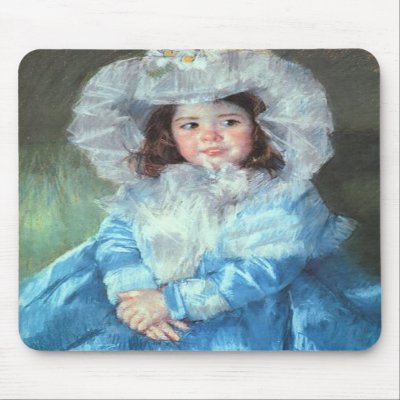 Margot in Blue, Mary Cassatt Mousepad by vintagegiftmall