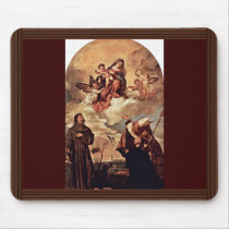 Maria In Glory With Christ Child And Angels Mousepad