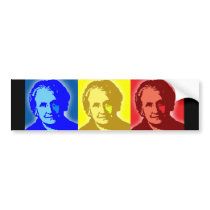 Maria Montessori Pop-Art Bumper Sticker bumper stickers by PeaceMontessori Maria Montessori Pop-Art Bumper Sticker bumper stickers