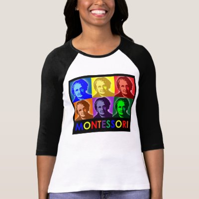 Maria Montessori Pop-Art Three-Quarter T-Shirt by PeaceMontessori