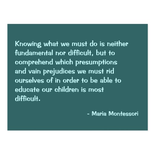 Maria Montessori Quote No. 2 Post Card