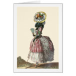 Marie Antionette Black Poodle 18th Century Costume Greeting Card