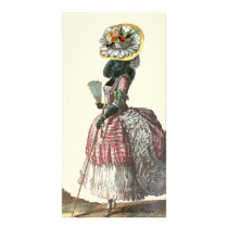 Marie Antionette Black Poodle 18th Century Costume Personalized Photo Card