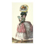 Marie Antionette Black Poodle 18th Century Costume Personalized Photo Card