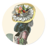 Marie Antionette Black Poodle 18th Century Costume Round Sticker