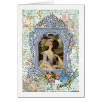 Marie Antoinette and Bluebird Art Print Greeting Card