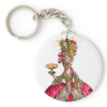 Marie Antoinette and Peacock Key Chain