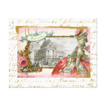Marie Antoinette at Versailles Collage Art Gallery Wrap Canvas