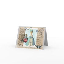 Marie Antoinette Blue blank card