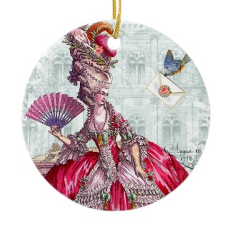Marie Antoinette & Bluebird Christmas Ornament ornament
