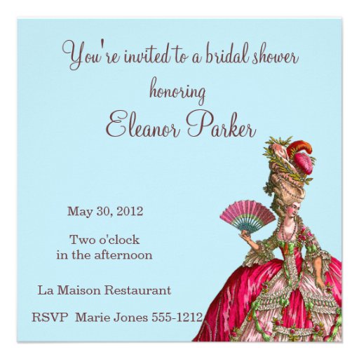 Marie Antoinette Bridal Shower Invitation
