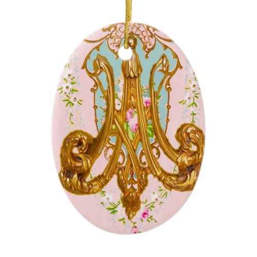 Marie Antoinette Ceramic Monogram Ornament ornament