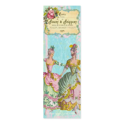 Marie Antoinette Finery Skinny Profile TAGS Business Card (front side)