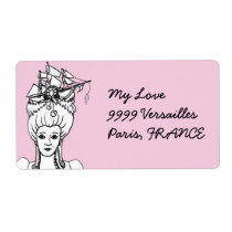 Marie Antoinette French Shipping Label