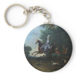 Marie Antoinette Hunting by Louis Auguste Brun Key Chain