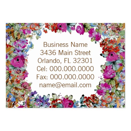 Marie Antoinette in Flowers ~ Business Card (back side)