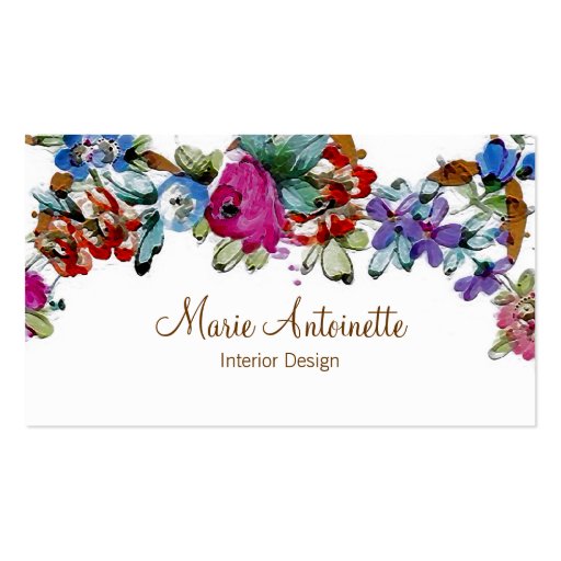 Marie Antoinette in Flowers ~ Business Card (front side)
