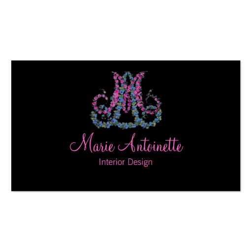 Marie Antoinette in Flowers ~ Business Cards (front side)