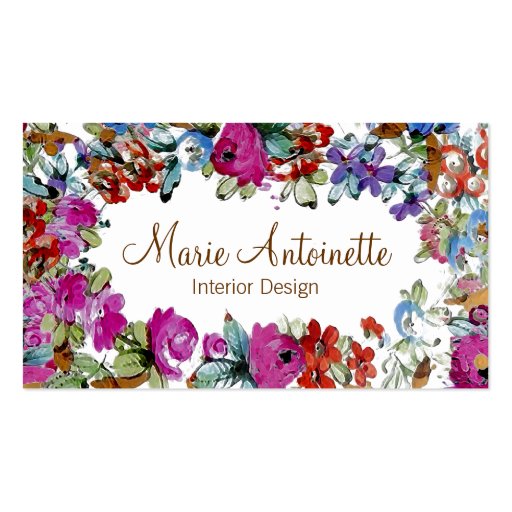 Marie Antoinette in Flowers ~ Business Cards