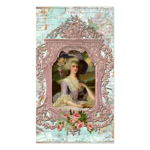 Marie Antoinette in Pink Frame Business Card (front side)