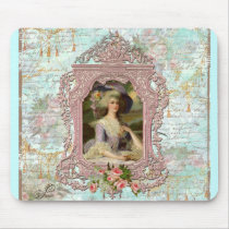 Marie Antoinette in Pink Frame Mouse Pad