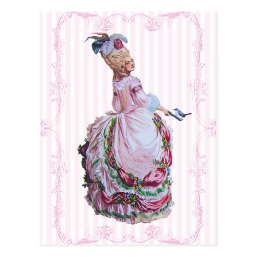 Marie Antoinette In Pink Invitation Postcards