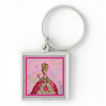 Marie Antoinette Let them eat cake & Peacock Keychain