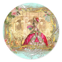 Marie Antoinette Party at Versailles French Style Round Sticker