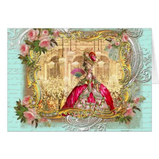 Marie Antoinette Party at Versailles in Aqua card