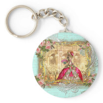 Marie Antoinette Party at Versailles in Aqua Keychain