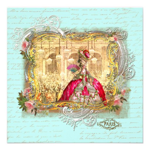 Marie Antoinette Party at Versailles Stationery Custom Announcement