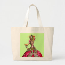 Marie Antoinette peacock and cake Canvas Bags
