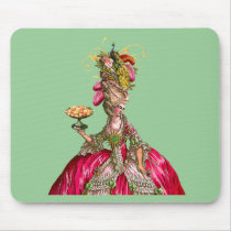 Marie Antoinette peacock and cake Mouse Pad