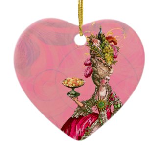 Marie Antoinette & Peacock Let Them Eat Cake. ornament