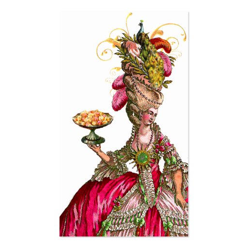 Marie Antoinette Peacock Place Card/Business Business Card Templates (front side)