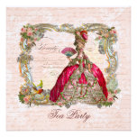 Marie Antoinette & Pink Roses Custom Invitations