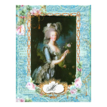 Marie Antoinette Pink Roses n Lace Letterhead Design