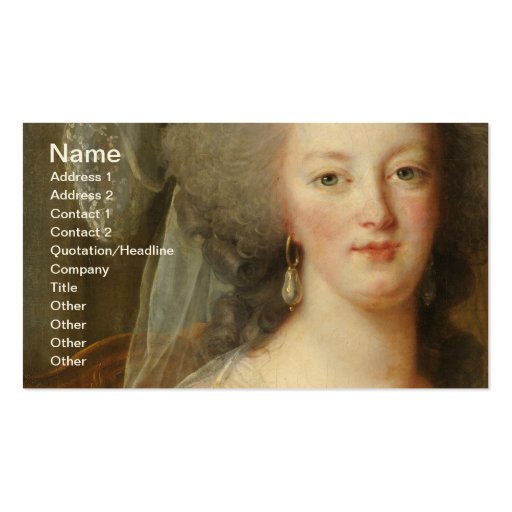 Marie Antoinette, Queen of France Business Card (front side)