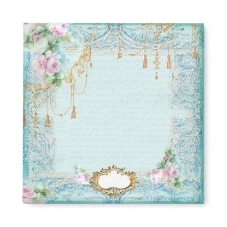 Marie Antoinette Roses and Lace Stationery/Cards magnet