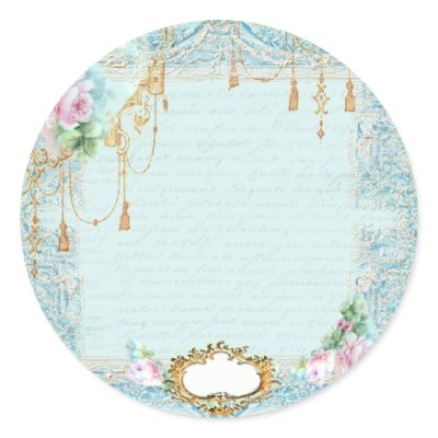 Marie Antoinette Roses and Lace Stationery/Cards Stickers