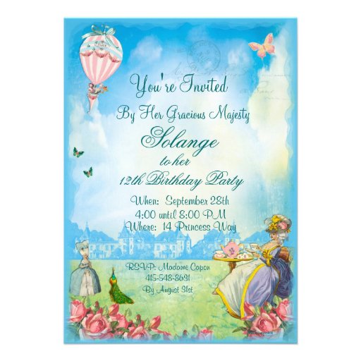 Marie Antoinette Tea at Versailles Lawn Party Announcement