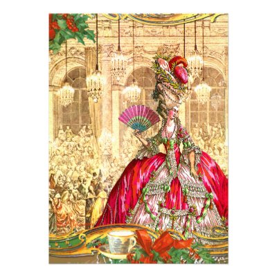 Marie Antoinette Versailles Christmas Tea Party Personalized Announcement