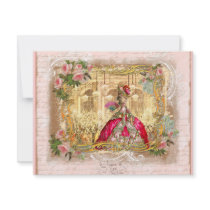 Marie Antoinette Versailles Pink Party invitations