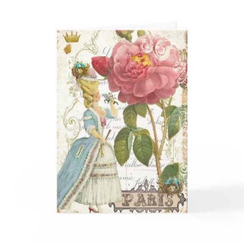 Marie Antoinette Versailles Stationery Garden Rose card