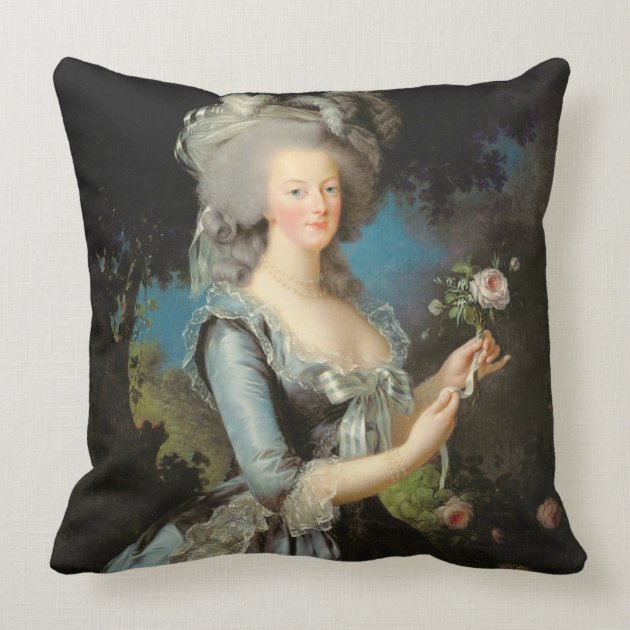 Marie Antoinette with a Rose, 1783 Pillows-1