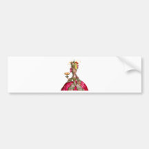 Marie Antoinette with Cakes and Peacock Bumper Sticker